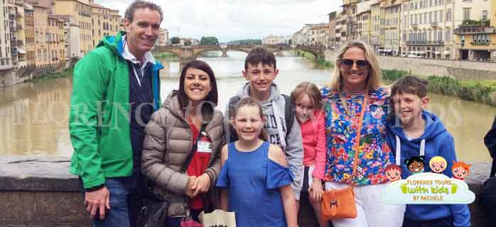 Rachele and the kids in Florence
